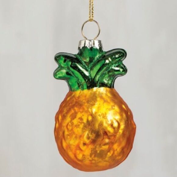 NWT Pineapple Glass Handblown Ornament Christmas Decoration Ornament - Picture 1 of 3